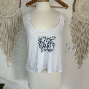 Bella Canvas White Crop Tank Top Sleeveless L/XL